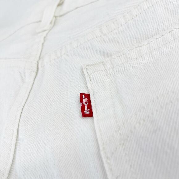 Levi's Premium 501 Original Fit High Rise Shorts Cut Offs White Size 30 - Picture 5 of 9